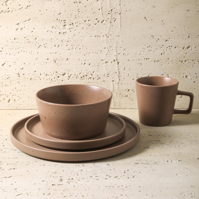 Stone Lain Coupe Dinnerware Set, Service For 4, Matte Brown - Image 2